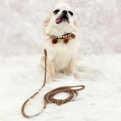 フォーペッツオンリー For Pets Only Crystal Babe Leash Topaz/Gold【小型犬用 犬用 リード セレブ】