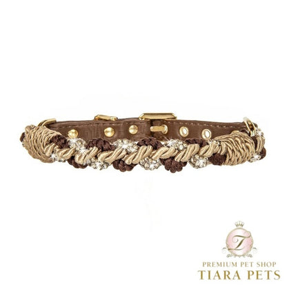フォーペッツオンリー For Pets Only The Magic Island Collar Rope & Strass Choco【小型犬用 犬用 カラー 首輪 セレブ】