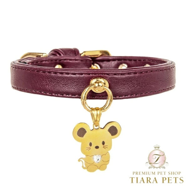 フォーペッツオンリー For Pets Only TopoMio Lover Collar Burgundy【小型犬用 犬用 カラー 首輪 セレブ】