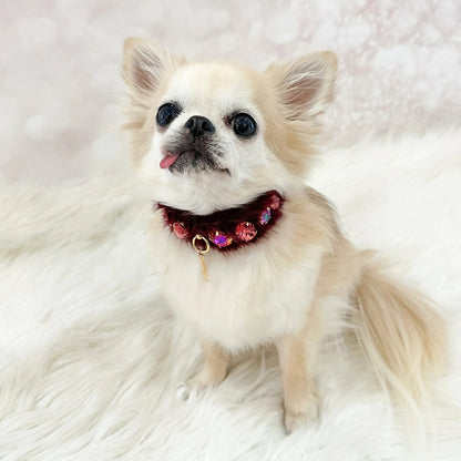 フォーペッツオンリー For Pets Only Posh Diamond Collar Burgundy【小型犬用 犬用 カラー 首輪 セレブ】