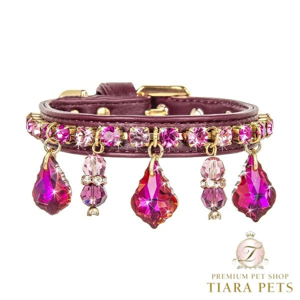 フォーペッツオンリー For Pets Only Magic Drops Collar Burgundy【小型犬用 犬用 カラー 首輪 セレブ】