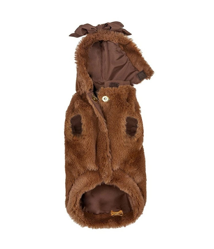 フォーペッツオンリー For Pets Only My Furry Raincoat Brown【小型犬用 犬服 アウター セレブ】