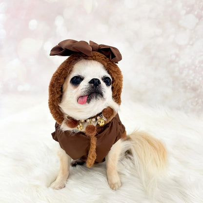 フォーペッツオンリー For Pets Only My Furry Raincoat Brown【小型犬用 犬服 アウター セレブ】