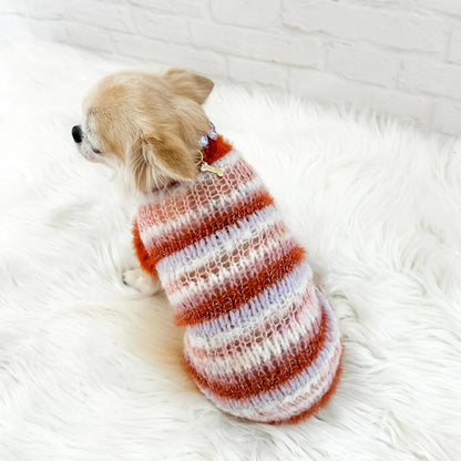 フォーペッツオンリー For Pets Only Righe Da Favola Pull Rust【小型犬用 犬服 トップス セーター ニット セレブ】