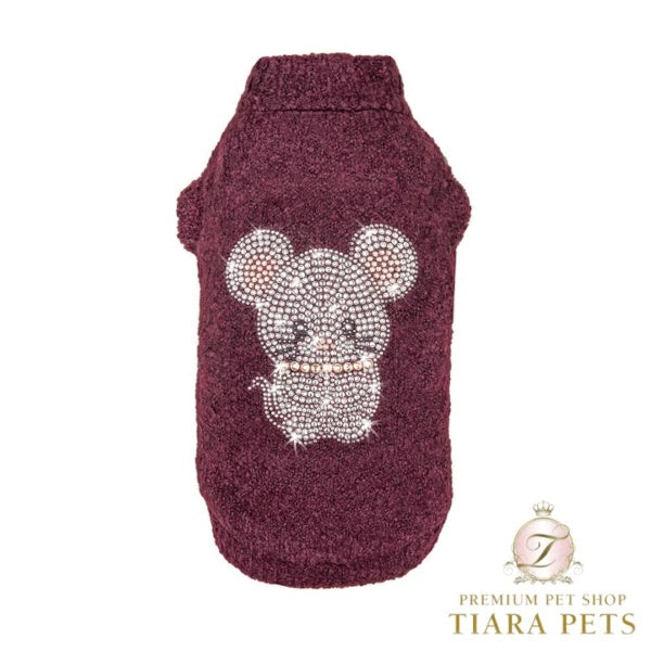 フォーペッツオンリー For Pets Only TopoMio Diamond Cuddle Pull Burgundy【小型犬用 犬服 トップス セーター ニット セレブ】