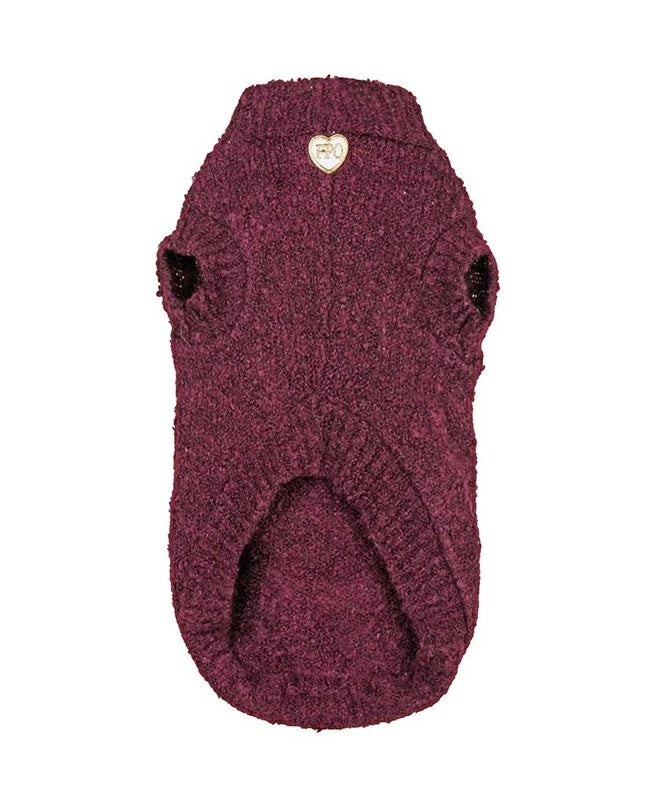 フォーペッツオンリー For Pets Only TopoMio Diamond Cuddle Pull Burgundy【小型犬用 犬服 トップス セーター ニット セレブ】