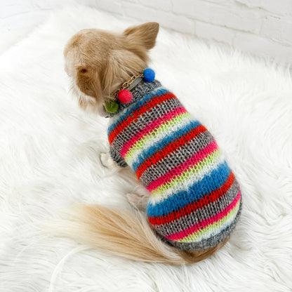 フォーペッツオンリー For Pets Only Righe Da Favola Pull Grey【小型犬用 犬服 トップス セーター ニット セレブ】