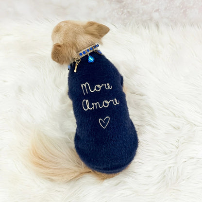 フォーペッツオンリー For Pets Only More Amore Pull Deep Blue【小型犬用 犬服 トップス セーター ニット セレブ】