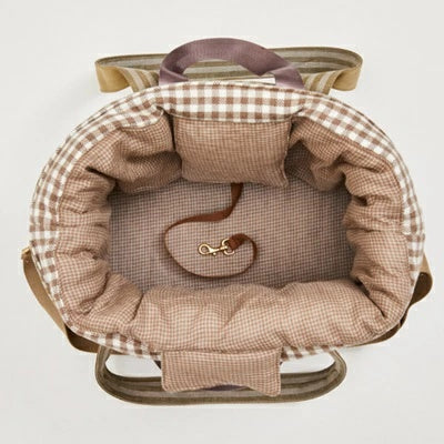 ルイスドッグ louisdog Khaki Stripes 5. Bag【小型犬 犬用 キャリーバッグ セレブ】