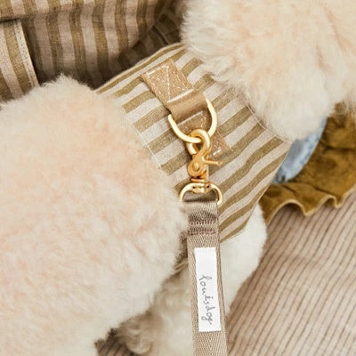 ルイスドッグ louisdog Walk With Me/Khaki Stripes【小型犬 犬用 ハーネス セット リード セレブ】