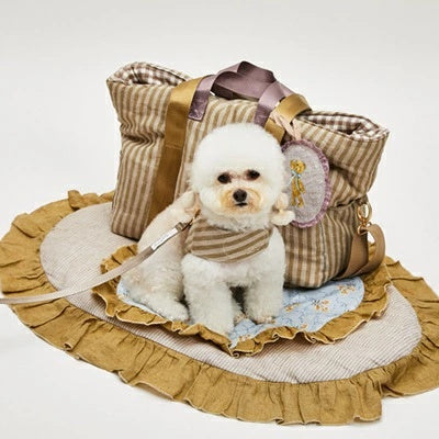 ルイスドッグ louisdog Walk With Me/Khaki Stripes【小型犬 犬用 ハーネス セット リード セレブ】