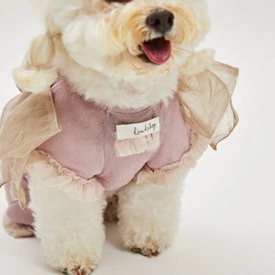 ルイスドッグ louisdog Grand Bow Tracksuit【小型犬 犬用 つなぎ ロンパース パンツ セレブ】