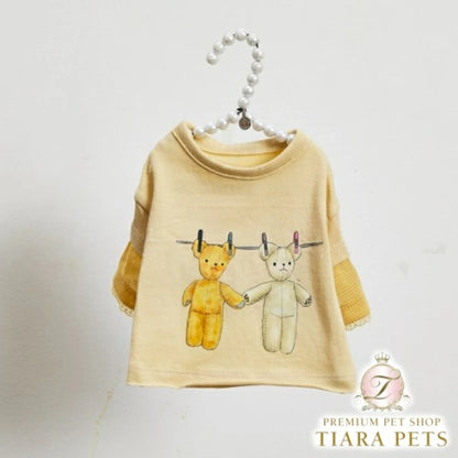 ルイスドッグ louisdog Teddy Friends Mesh TEE【小型犬 犬用 トップス Tシャツ 半袖 セレブ】