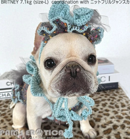 パリエロ PARIERO★受注限定★ニットヘッドドレス【小型犬 犬用 ヘアアクセサリー セレブ】