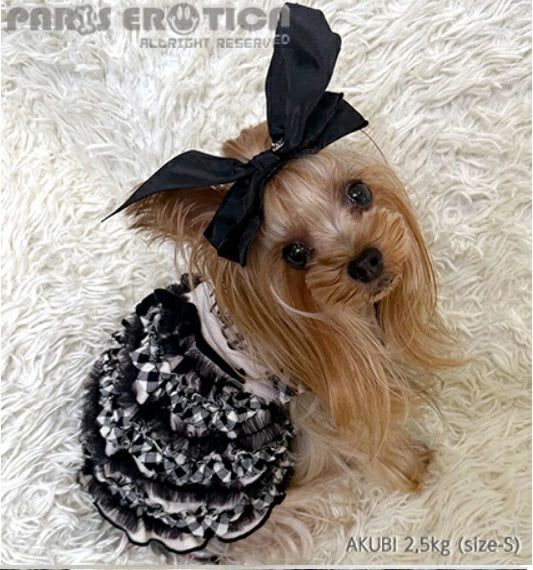 パリエロ PARIERO★受注予約★PINK GOLD Ruffle Dress [数量限定]【小型犬 犬服 ワンピース ドレス スカート セレブ】