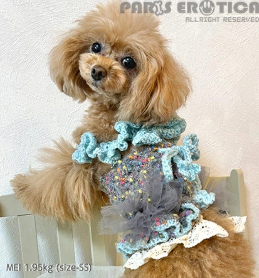 パリエロ PARIERO ニットフリルジャンスカ [オーダーメイド]【小型犬 犬服 ワンピース ドレス スカート セレブ】
