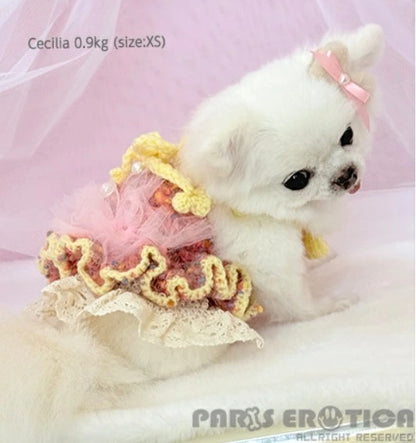 パリエロ PARIERO ニットフリルジャンスカ [オーダーメイド]【小型犬 犬服 ワンピース ドレス スカート セレブ】
