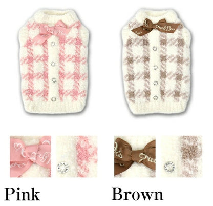 クレイジーブー CRAZYBOO マシュマロチェックニット【犬服 小型犬 トップス ニット セーター セレブ】