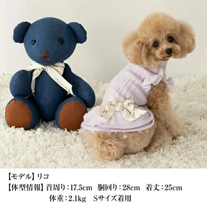 クレイジーブー CRAZYBOO 袖フリルニットワンピ【犬服 小型犬 ワンピース スカート ドレス セレブ】