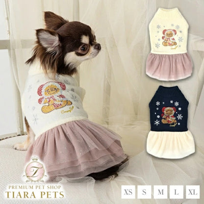 クレイジーブー CRAZYBOO キラキラくまさんワンピ【犬服 小型犬 ワンピース スカート ドレス セレブ】