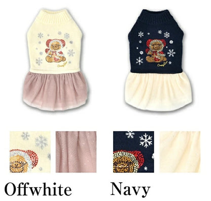 クレイジーブー CRAZYBOO キラキラくまさんワンピ【犬服 小型犬 ワンピース スカート ドレス セレブ】
