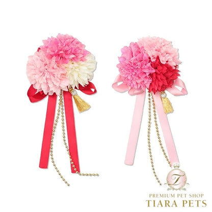 きゃんナナ CanNana ☆9月下旬入荷予定☆ 和風ロングバレッタ LB-318【小型犬 犬用 ヘアアクセサリー バレッタ】