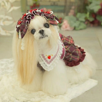 きゃんナナ CanNana ☆9月下旬入荷予定☆ タータンチェックヘッドドレス HD-031【小型犬 犬用 ヘアアクセサリー ヘッドドレス】