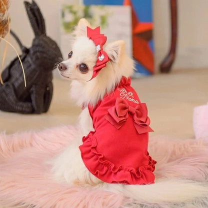 きゃんナナ CanNana リボンカットソーワンピース 1166【小型犬 犬服 ワンピース ドレス スカート】