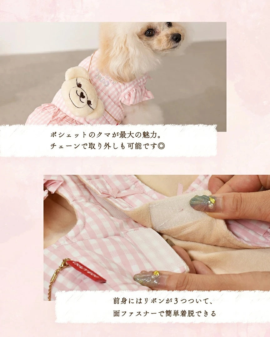 クレイジーブー CRAZYBOO 袖フリルチャーム付きアウター【犬服 小型犬 アウター ジャケット セレブ】