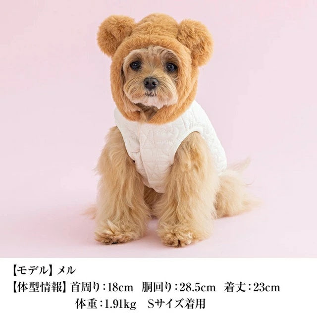 クレイジーブー CRAZYBOO くま耳キルトアウター【犬服 小型犬 アウター ジャケット セレブ】