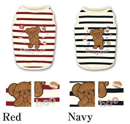 クレイジーブー CRAZYBOO くまさん刺繍タンク【犬服 小型犬 トップス タンクトップ セレブ】