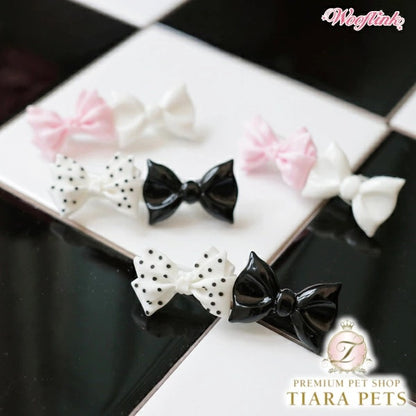ウーフリンク WOOFLINK POLKA POLKA LITTLE BOWS【小型犬 犬用 ヘアアクセサリー ヘアクリップ セレブ】
