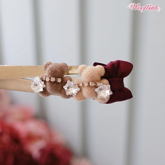 ウーフリンク WOOFLINK TEDDY & BOW【小型犬 犬用 ヘアアクセサリー ヘアクリップ セレブ】
