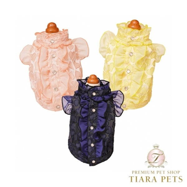 ゴッドピヴァ GODPIVA ハートフリルブラウス【小型犬 犬服 トップス ブラウス シャツ】