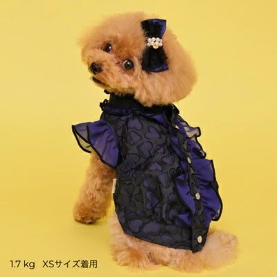 ゴッドピヴァ GODPIVA ハートフリルブラウス【小型犬 犬服 トップス ブラウス シャツ】