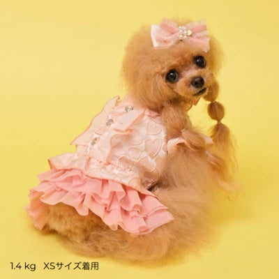 ゴッドピヴァ GODPIVA ハートフリルワンピース【小型犬 犬服 ワンピース ドレス スカート】