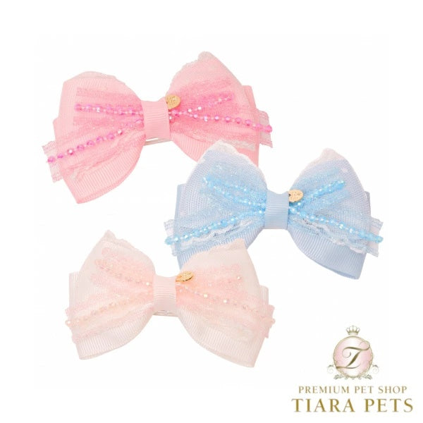 ゴッドピヴァ GODPIVA クリスタルフリルリボン【小型犬 犬用 ヘアアクセサリー リボン】