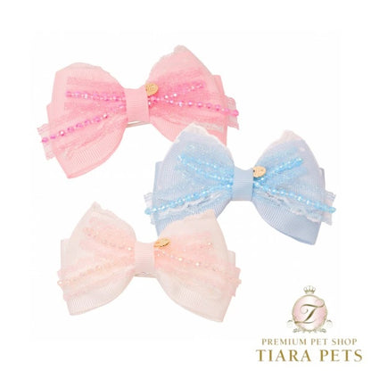 ゴッドピヴァ GODPIVA クリスタルフリルリボン【小型犬 犬用 ヘアアクセサリー リボン】
