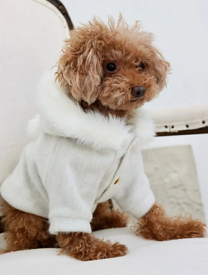 ミムット mimtto Fur lined hoodie【小型犬 犬服 アウター フーディ パーカー セレブ】