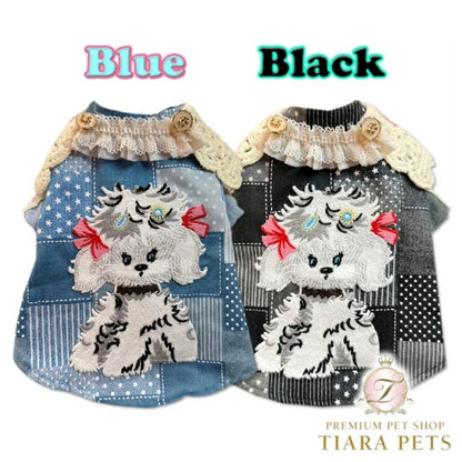 J&Kアニマルズ J&K animals パッチワーク デニムシャツ【小型犬 犬服 トップス シャツ】