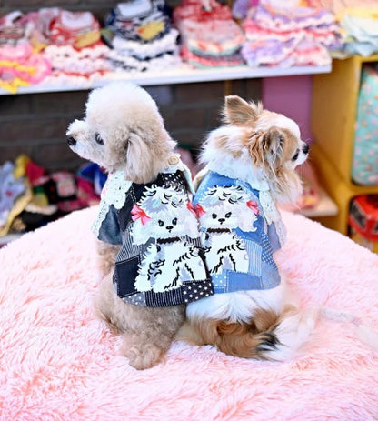 J&Kアニマルズ J&K animals パッチワーク デニムシャツ【小型犬 犬服 トップス シャツ】