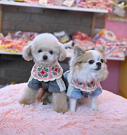 J&Kアニマルズ J&K animals パッチワーク デニムシャツ【小型犬 犬服 トップス シャツ】