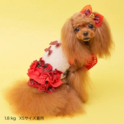 ゴッドピヴァ GODPIVA★ご予約★あったかテラボアチェックワンピース【小型犬 犬服 ワンピース ドレス スカート セレブ】