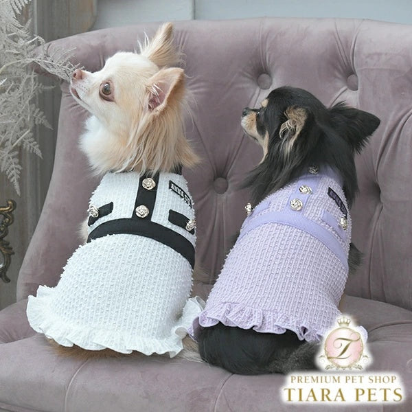 アナ スイ ANNA SUI ツイード風ニットワンピース【小型犬 犬服 ワンピース ドレス スカート セレブ】