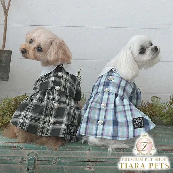 アナ スイ ANNA SUI リボンチャーム付きチェック柄ワンピース【小型犬 犬服 ワンピース ドレス スカート セレブ】