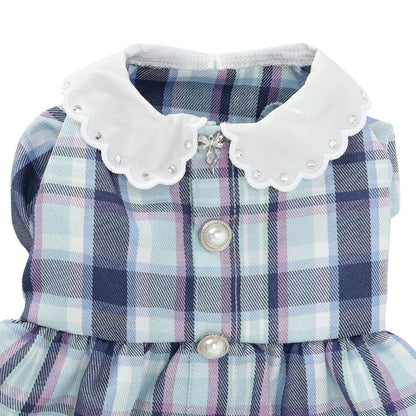 アナ スイ ANNA SUI リボンチャーム付きチェック柄ワンピース【小型犬 犬服 ワンピース ドレス スカート セレブ】