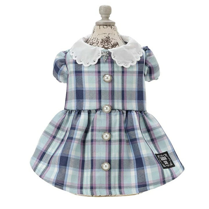 アナ スイ ANNA SUI リボンチャーム付きチェック柄ワンピース【小型犬 犬服 ワンピース ドレス スカート セレブ】