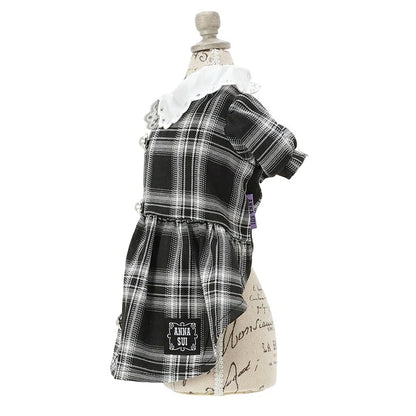 アナ スイ ANNA SUI リボンチャーム付きチェック柄ワンピース【小型犬 犬服 ワンピース ドレス スカート セレブ】
