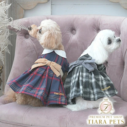 ワンオクターヴ One Octave チェック柄ワンピース【小型犬 犬服 ウエア ワンピース ドレス スカート セレブ】