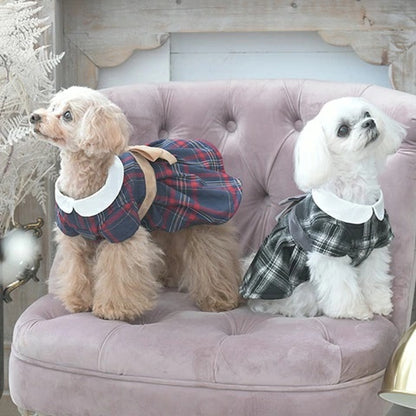ワンオクターヴ One Octave チェック柄ワンピース【小型犬 犬服 ウエア ワンピース ドレス スカート セレブ】
